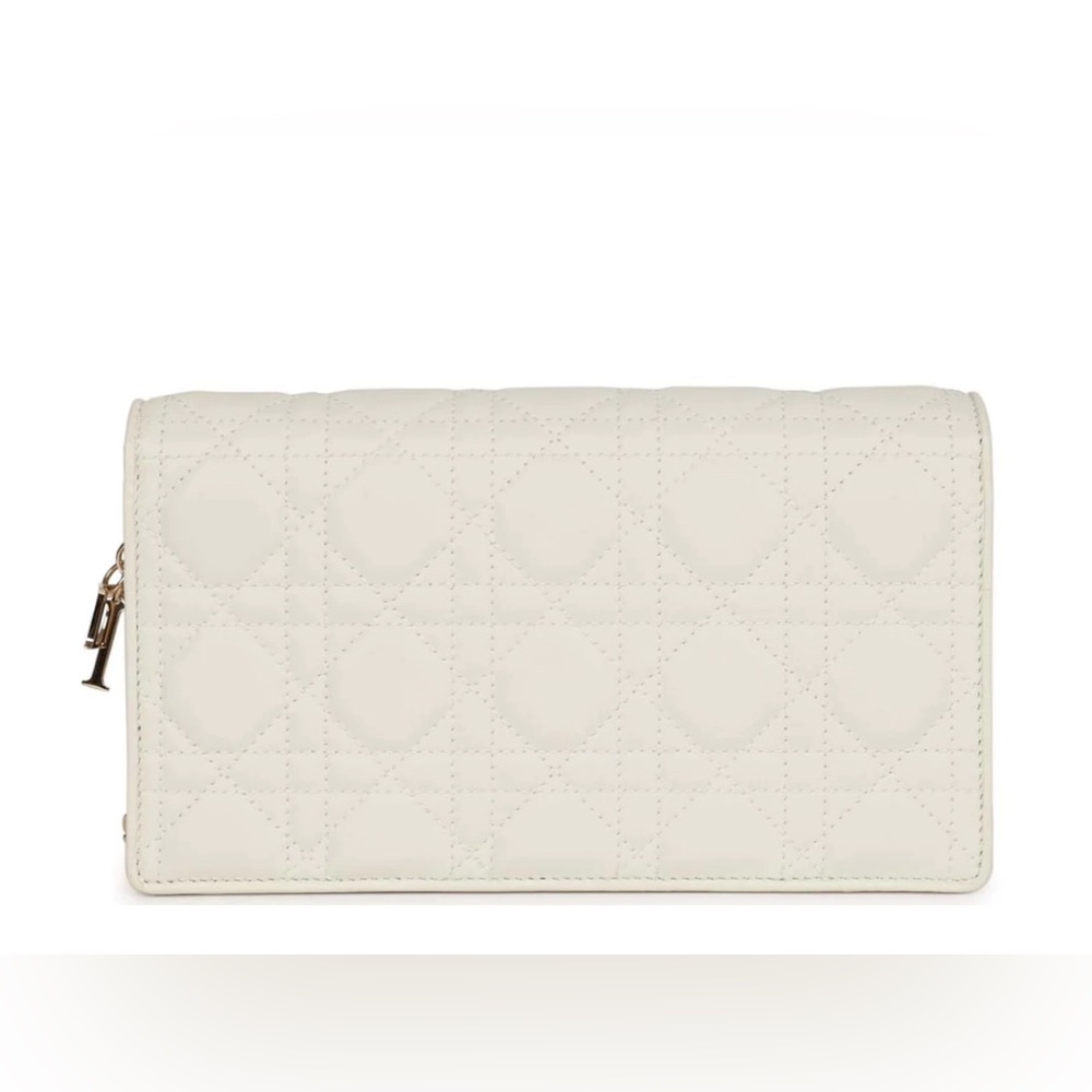 COPY - Christian Dior Lady Dior Pouch Latte Lambskin silver Hardware - Picture 7 of 7